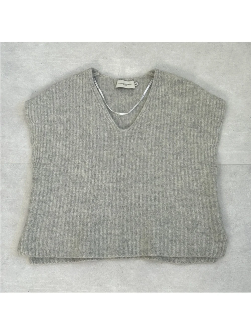 Copenhagen Muse Knit Alpaca Wool Blend Gray Scandi Ribbed Sweater Vest M/L